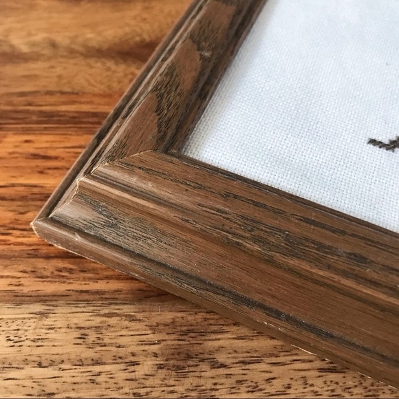 Vintage primitive counted cross stitch framed art - Picture 4 of 5